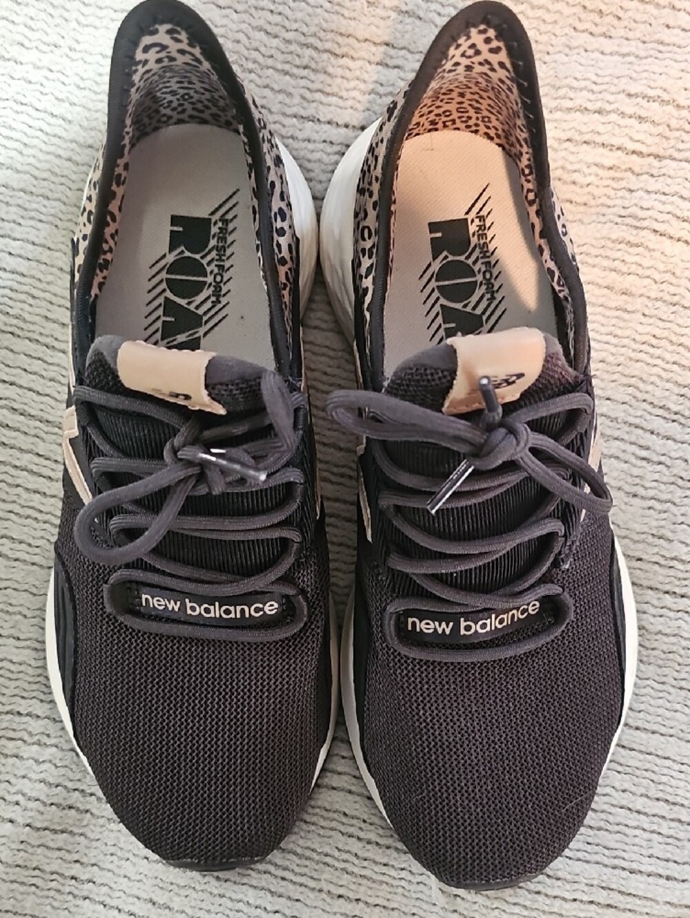 New Balance Women's Black & Beige Leopard-Accent Sneakers - Picture 2 of 6